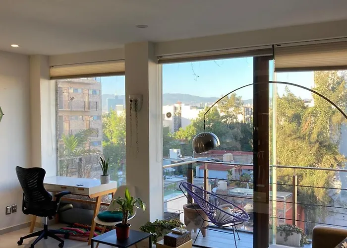 Very Private Bedroom With Private Bathroom And Terrace In Roma Norte